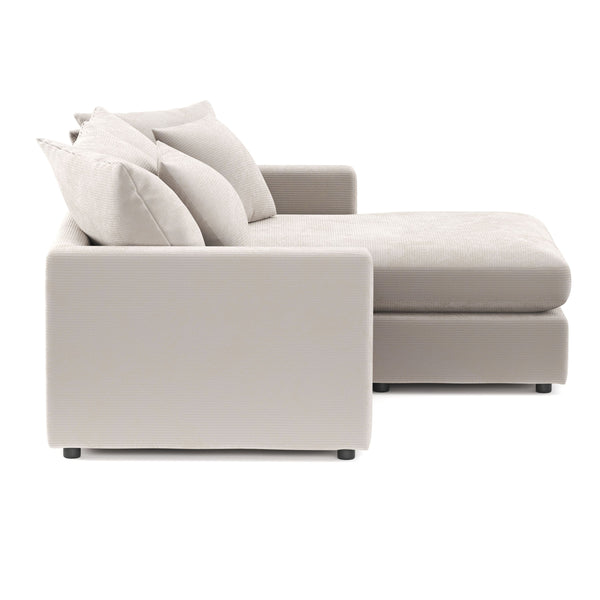 Ecksofa Cord ILONA creme