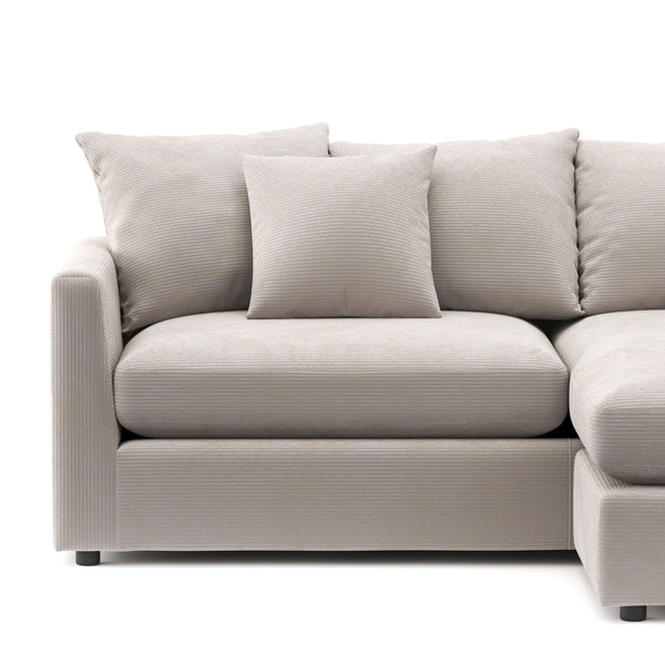 Ecksofa Cord ILONA creme