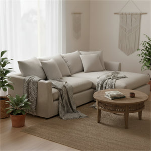 Ecksofa Cord ILONA creme