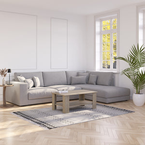 Ecksofa Cord TARJA rechts hellgrau