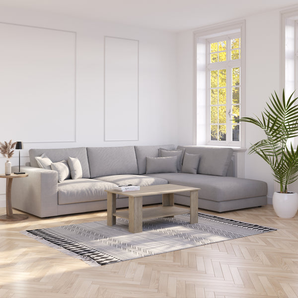 Ecksofa Cord TARJA rechts hellgrau