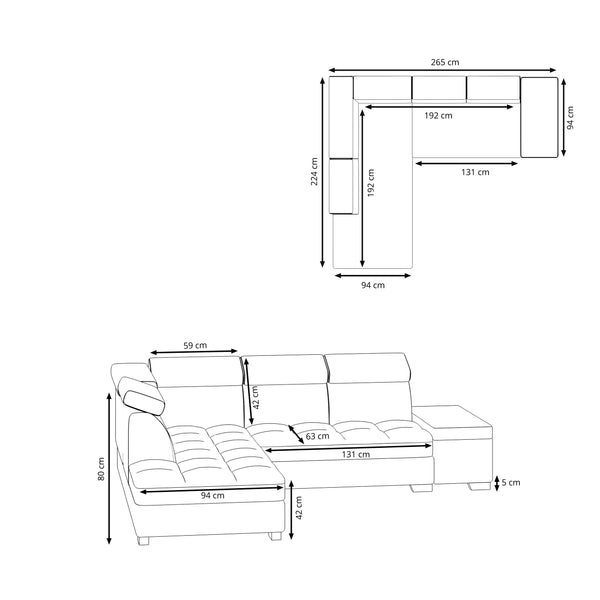 Ecksofa ""DEBORA"", L-Form links