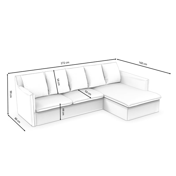 Ecksofa DINA rechts grau
