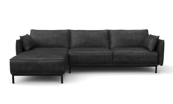 Ecksofa Leder ELVIS links anthrazit