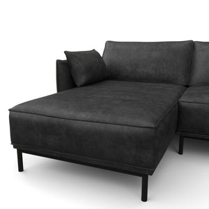 Ecksofa Leder ELVIS links anthrazit