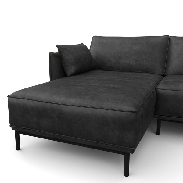 Ecksofa Leder ELVIS links anthrazit
