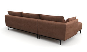 Ecksofa Leder ELVIS links braun