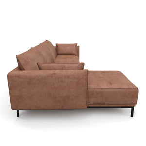 Ecksofa Leder ELVIS links braun