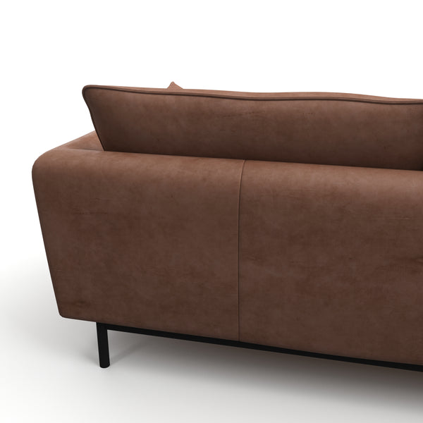 Ecksofa Leder ELVIS links braun