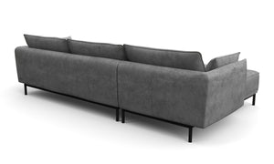 Ecksofa Leder ELVIS links grau