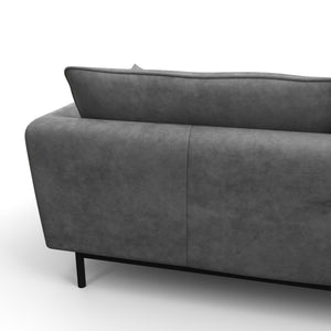 Ecksofa Leder ELVIS links grau