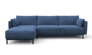 Ecksofa ELVIS links blau