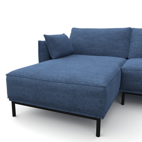 Ecksofa ELVIS links blau