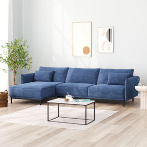 Ecksofa ELVIS links blau