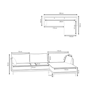 Ecksofa ELVIS rechts anthrazit