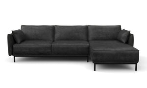 Ecksofa Leder ELVIS rechts anthrazit