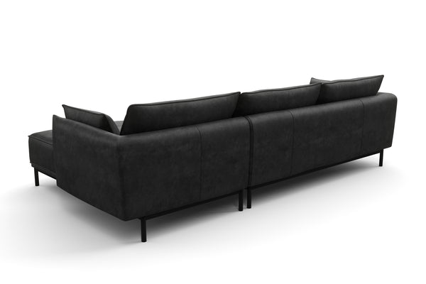 Ecksofa Leder ELVIS rechts anthrazit