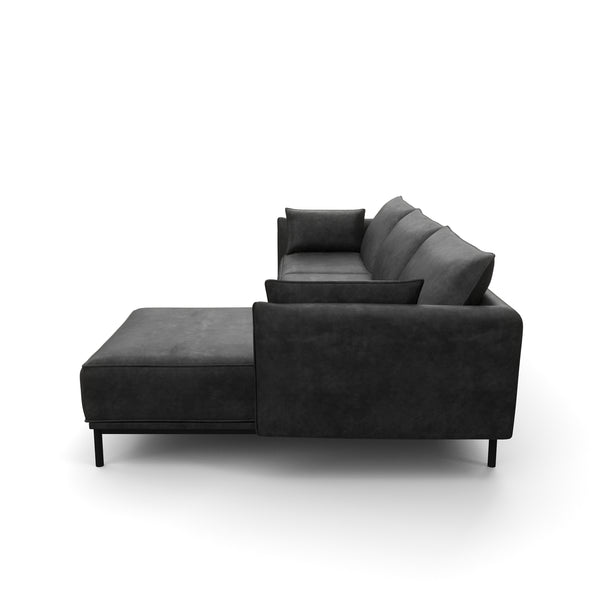 Ecksofa Leder ELVIS rechts anthrazit