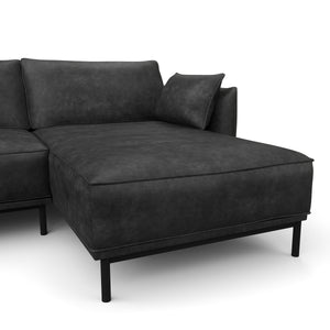 Ecksofa Leder ELVIS rechts anthrazit