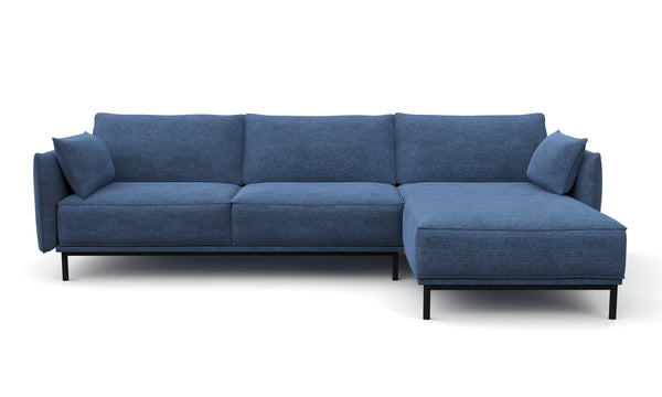 Ecksofa ELVIS rechts blau