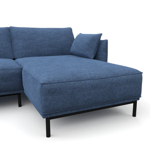 Ecksofa ELVIS rechts blau