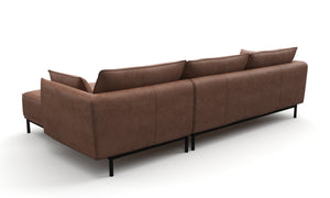 Ecksofa Leder ELVIS rechts braun