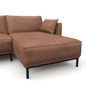 Ecksofa Leder ELVIS rechts braun
