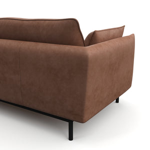 Ecksofa Leder ELVIS rechts braun