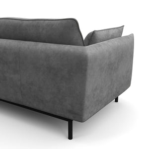 Ecksofa Leder ELVIS rechts grau
