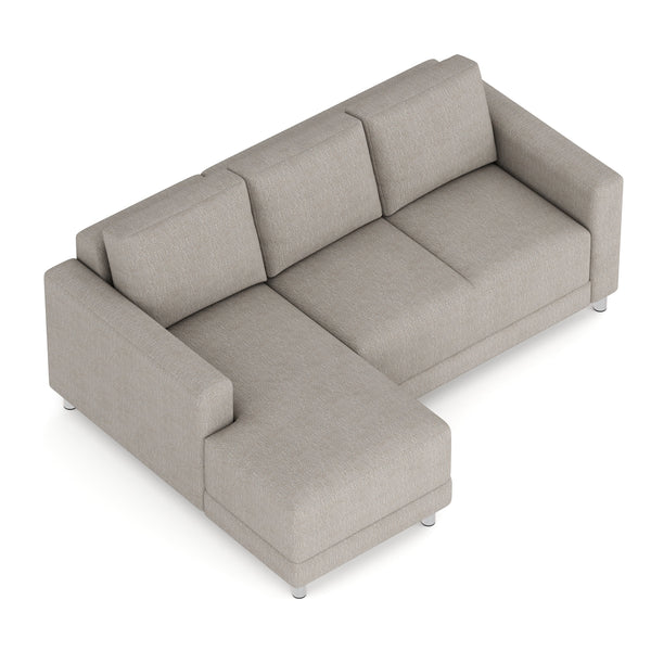 Ecksofa ERIN links grau/beige