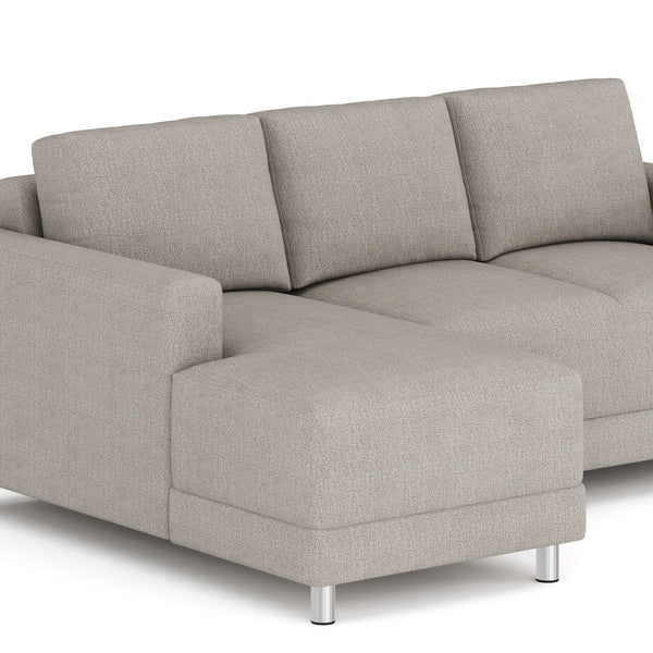 Ecksofa ERIN links grau/beige