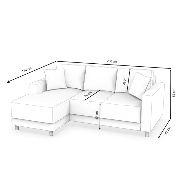 Ecksofa ERIN links grau/beige