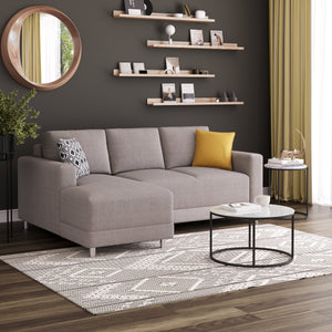 Ecksofa ERIN links grau/beige