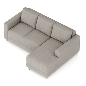 Ecksofa ERIN rechts grau/beige
