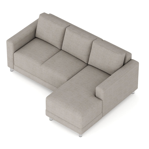 Ecksofa ERIN rechts grau/beige