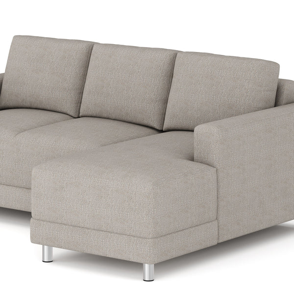 Ecksofa ERIN rechts grau/beige