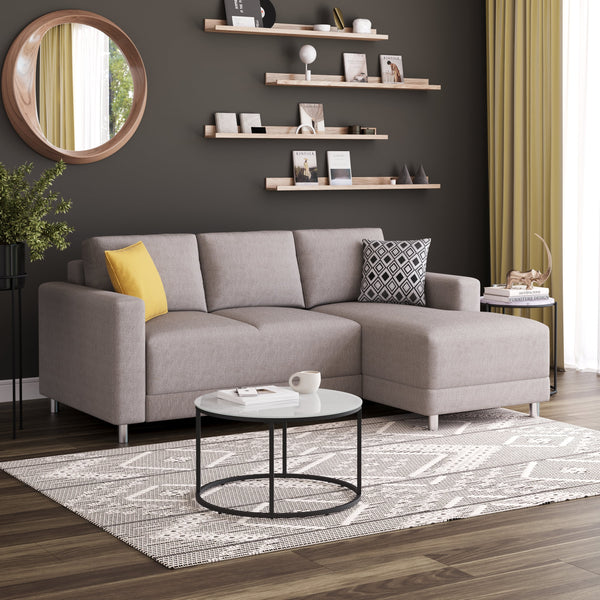 Ecksofa ERIN rechts grau/beige