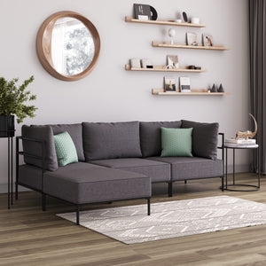 Ecksofa ETHAN 3-Sitzer anthrazit
