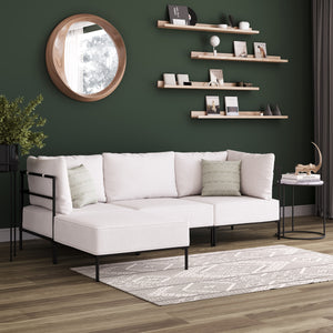 Ecksofa ETHAN 3-Sitzer creme