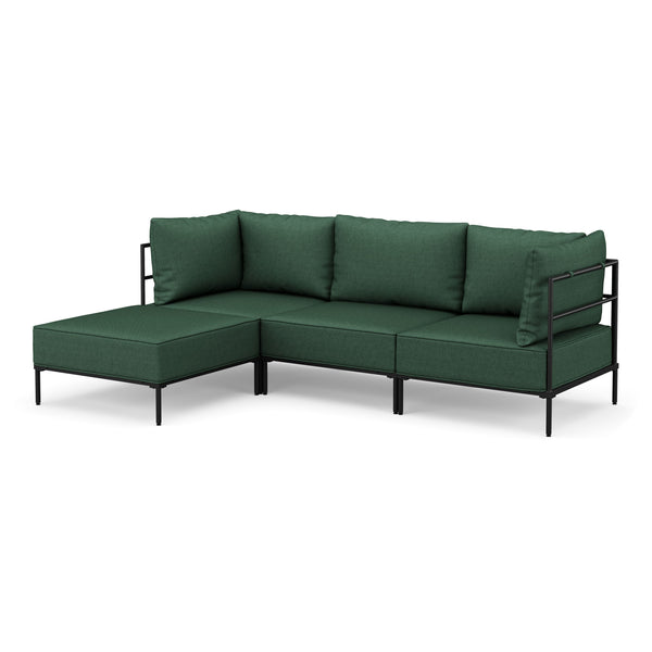 Ecksofa ETHAN 3-Sitzer dunkelgrün