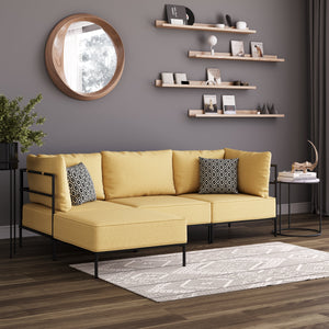 Ecksofa ETHAN 3-Sitzer gelb