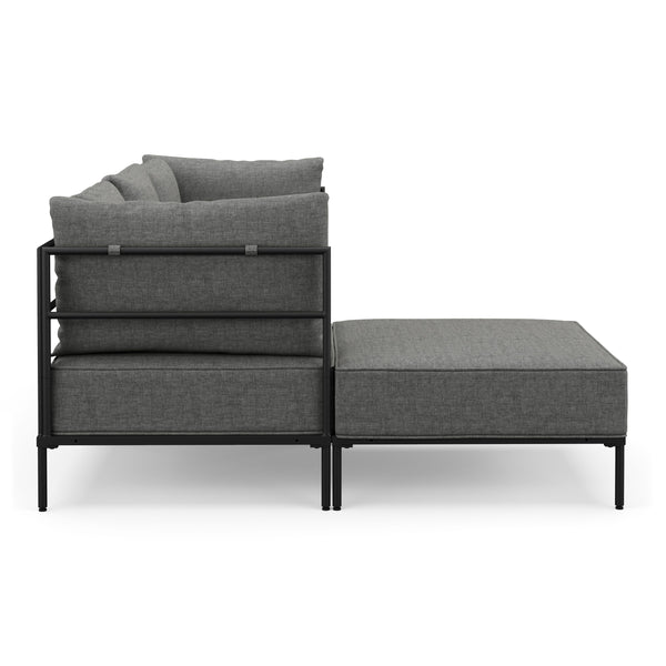 Ecksofa ETHAN 3-Sitzer hellgrau