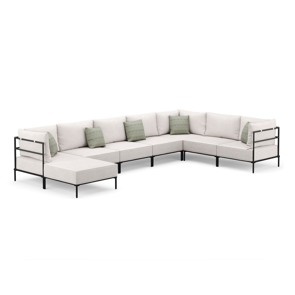 Divano angolare ETHAN Deluxe a 6 posti, crema