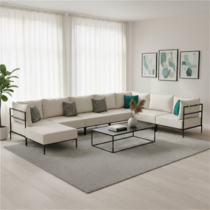 Ecksofa ETHAN Deluxe 6-Sitzer creme