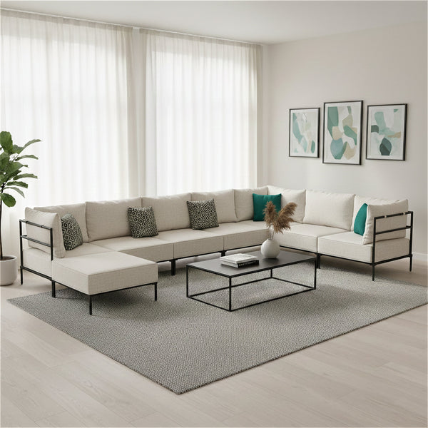 Ecksofa ETHAN Deluxe 6-Sitzer creme