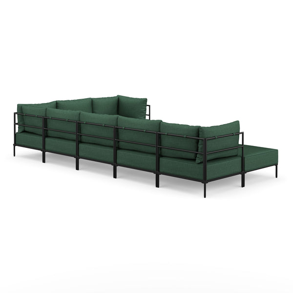 Ecksofa ETHAN Deluxe 6-Sitzer dunkelgrün