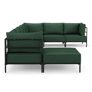 Ecksofa ETHAN Deluxe 6-Sitzer dunkelgrün