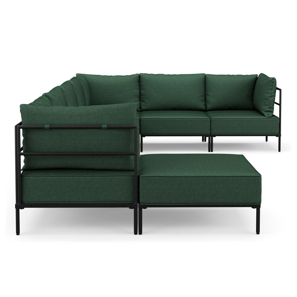 Ecksofa ETHAN Deluxe 6-Sitzer dunkelgrün