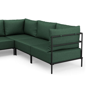 Ecksofa ETHAN Deluxe 6-Sitzer dunkelgrün