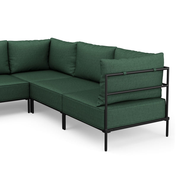 Ecksofa ETHAN Deluxe 6-Sitzer dunkelgrün